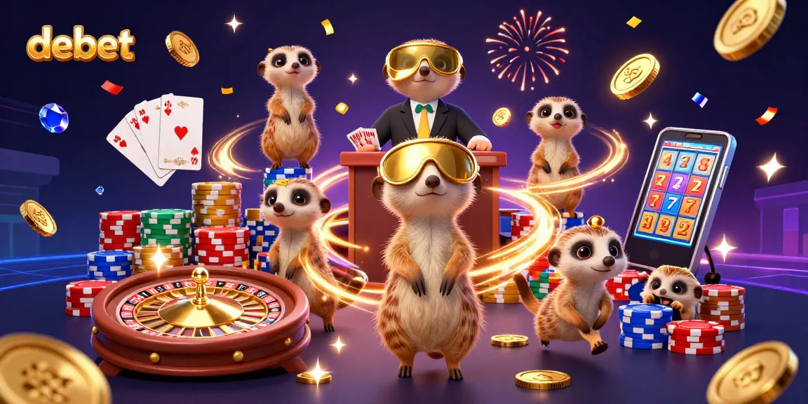 Engage in thrilling gaming with debet's lively 3D meerkat casino adventure.