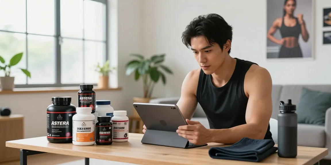 Explore Astera Shop's curated selection of fitness steroids in a modern home gym setting.