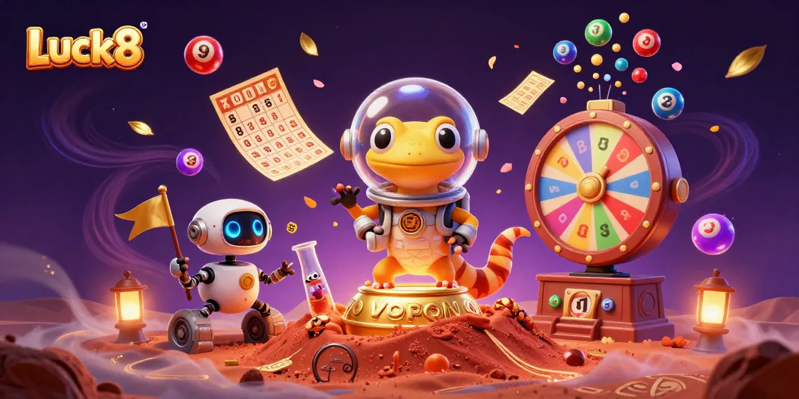 Engage with the Luck8 casino experience in a colorful, dynamic illustration of gaming excitement.