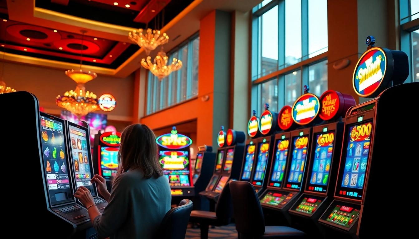 Enjoy thrilling online slots UK games with vibrant machines and engaged players.
