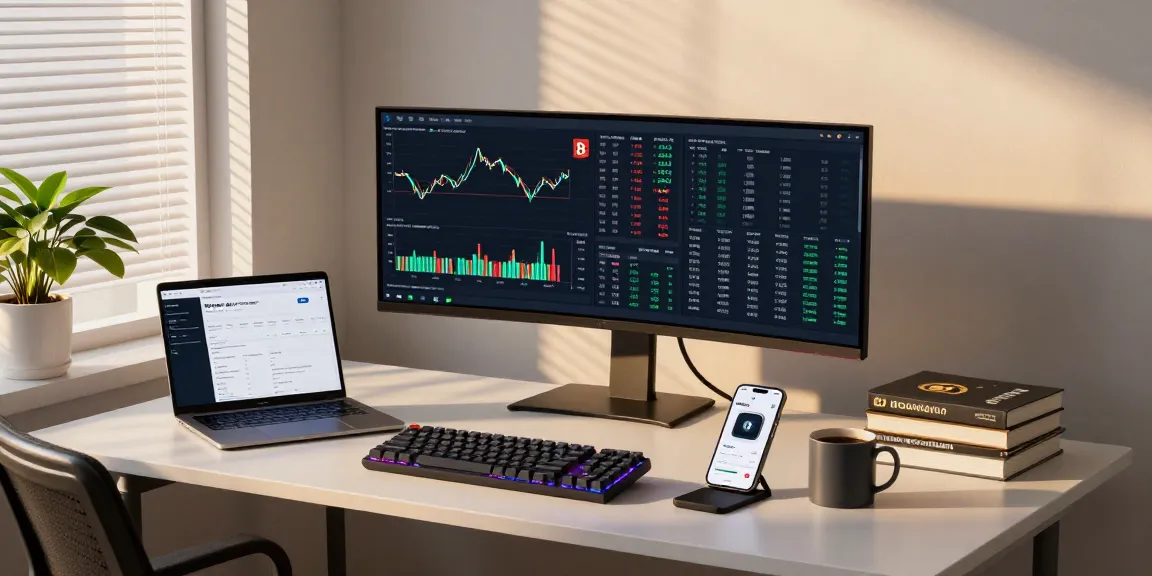 ifps trading overview with crypto charts, digital wallet, and DeFi interface in a professional workspace.