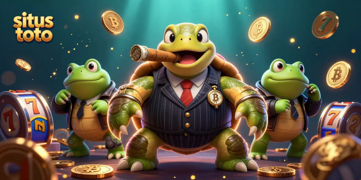 Engage in situs toto action with a snapping turtle mobster and vibrant casino scene.