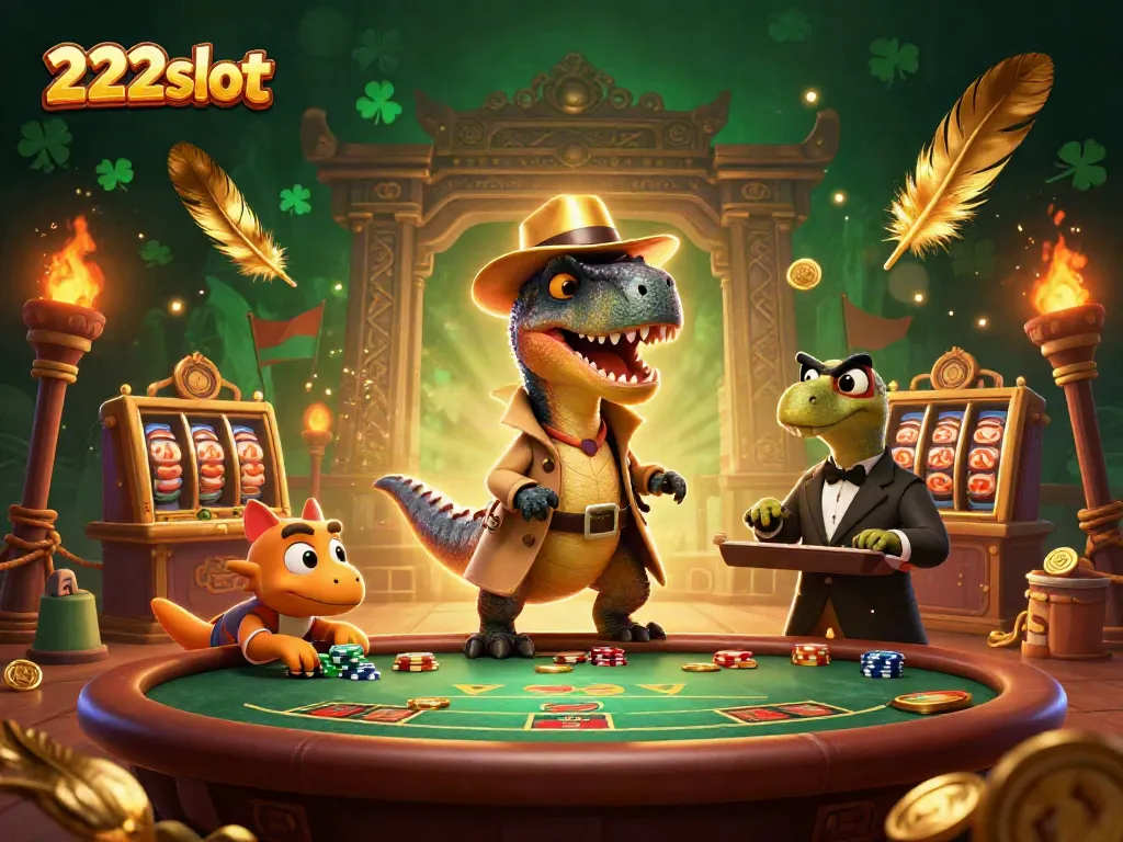 Rasakan keseruan permainan 222slot saat velociraptor cerdik bermain blackjack di kasino digital.