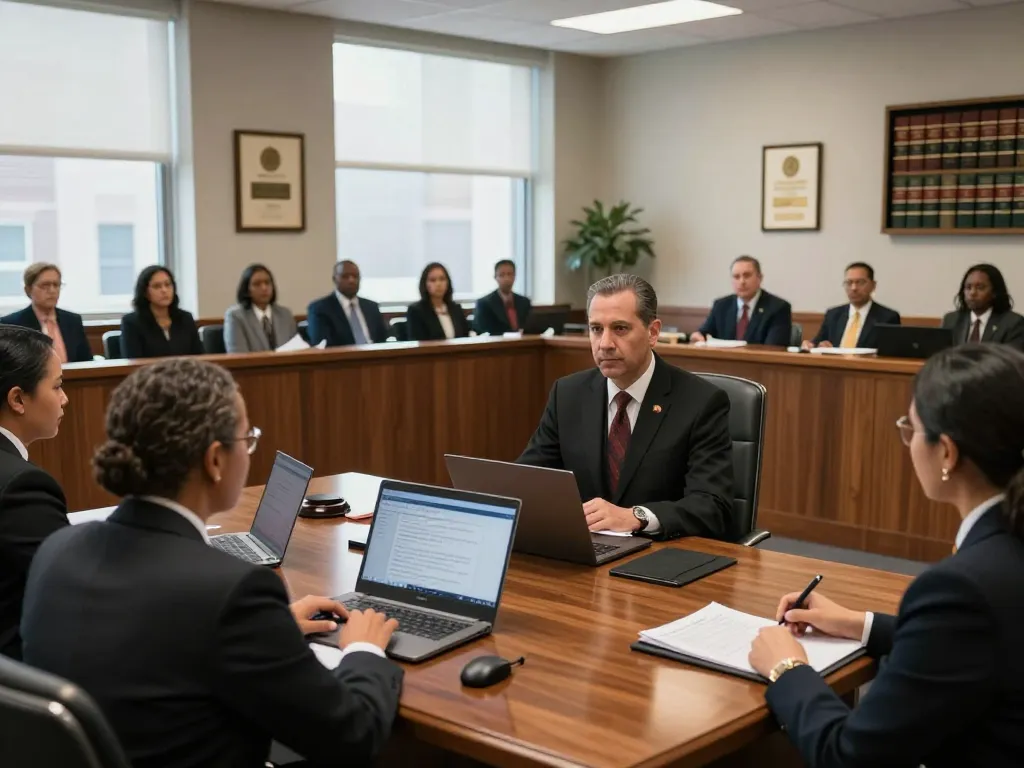 New York City Personal Injury Lawyer presenting confidently in a courtroom, capturing the essence of legal advocacy.
