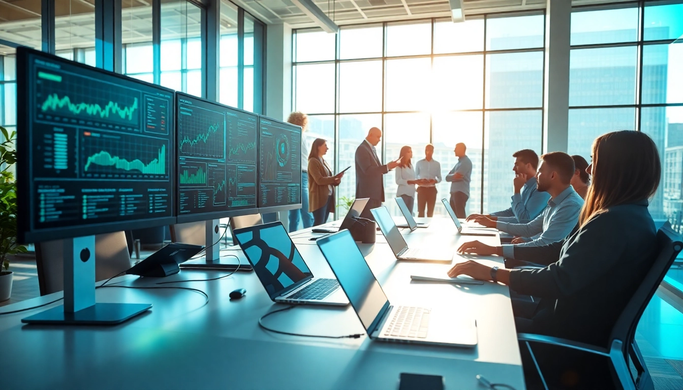 Boost EORMC AI blockchain development through engaging teamwork in a modern workspace.