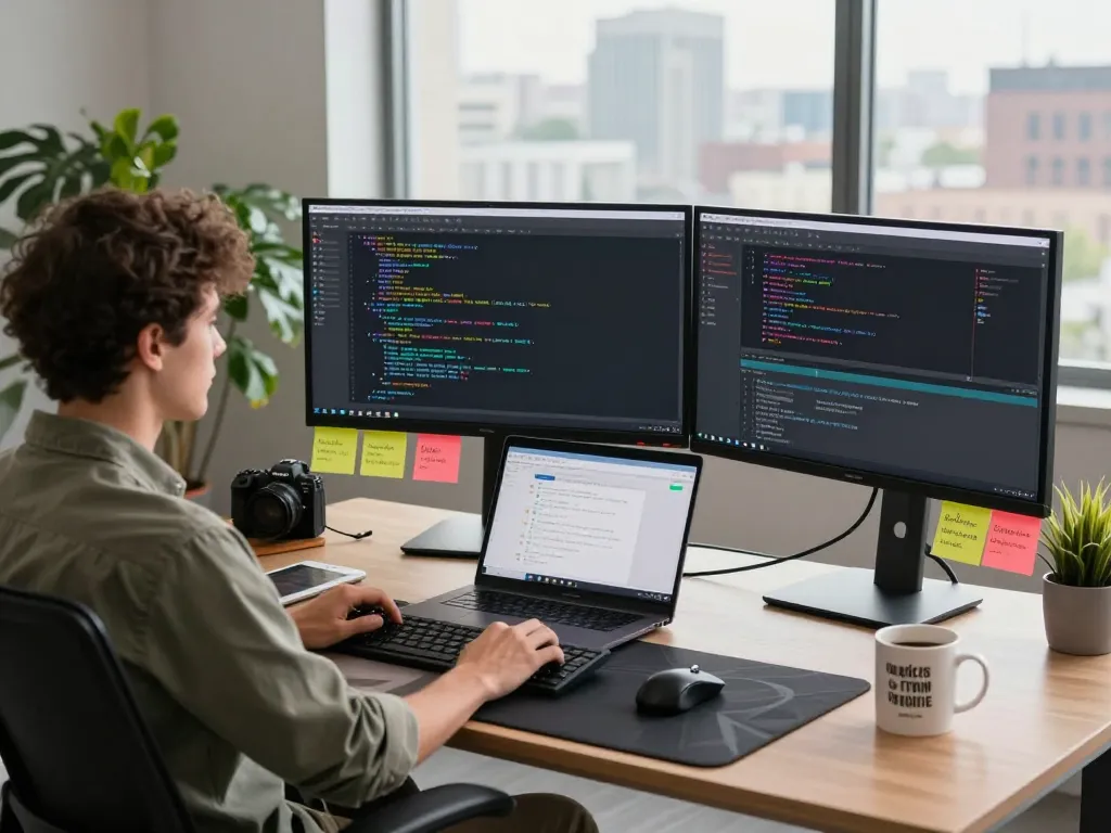 Clawdbot enhancing developer productivity in a modern coding workspace.