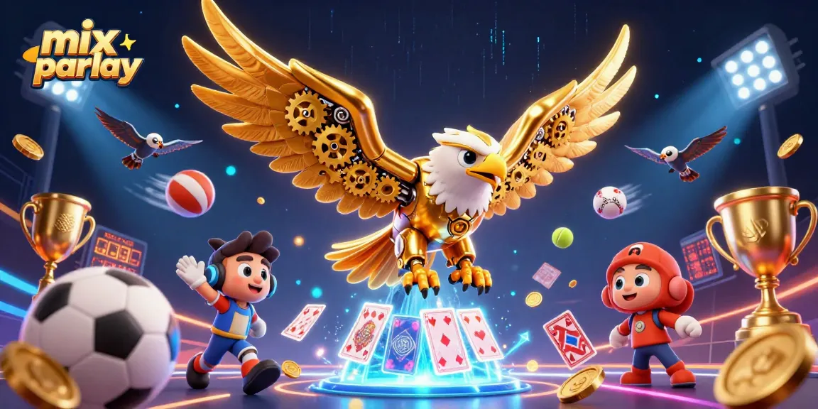 Experience thrills with the mix parlay betting strategy illustrated in vibrant 3D art.