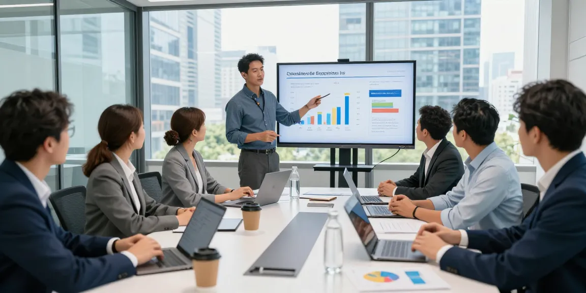 Companies collaborating in a modern office setting to enhance visibility and engagement.