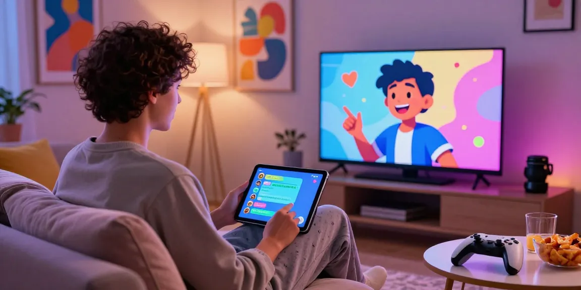 Engaging virtual interaction with AI NSFW character in a cozy home setting, showcasing modern decor and warm atmosphere.