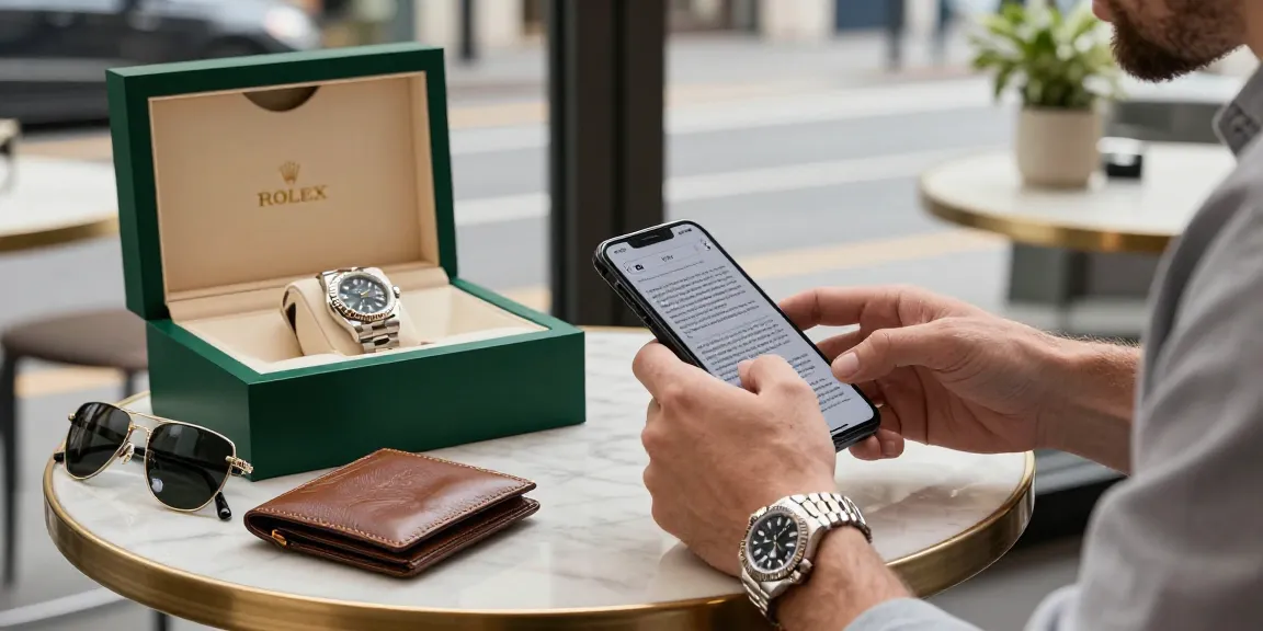 Showcasing rolex super clone watches in a stylish urban café setting.