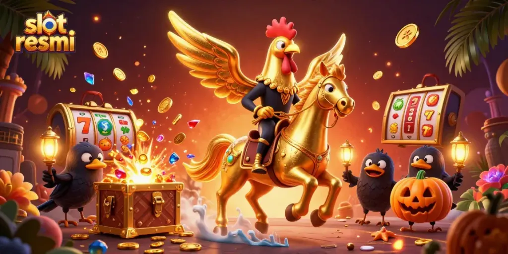 Experience thrilling gameplay at slot resmi with vibrant symbols, gold coins, and engaging casino action.