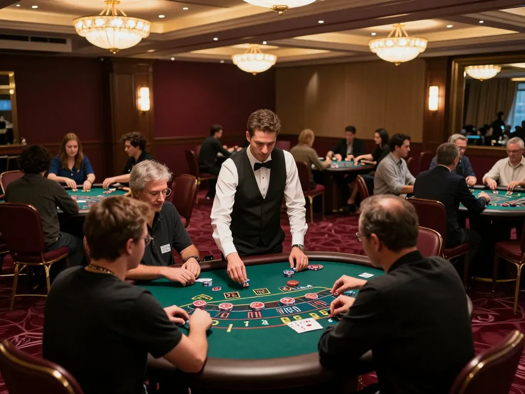 Engaged players at TG88 blackjack tables strategizing their gameplay.