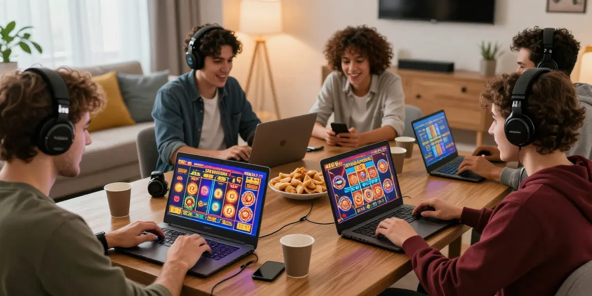 Session de jeu en ligne passionnante mettant en scène des joueurs divers engagés dans des jeux de nouveau casino en ligne avec des interfaces vibrantes et une atmosphère conviviale.