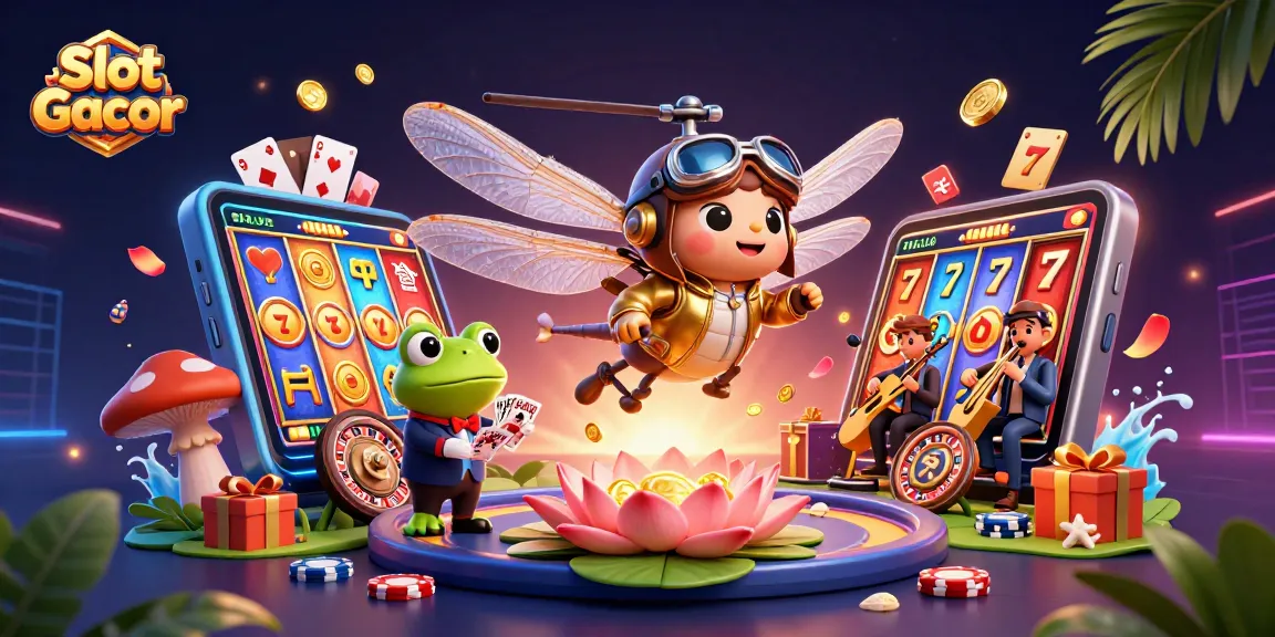 Menangkan Slot Gacor dengan menjelajahi kasino digital bersama naga penerbang dan dealer katak.