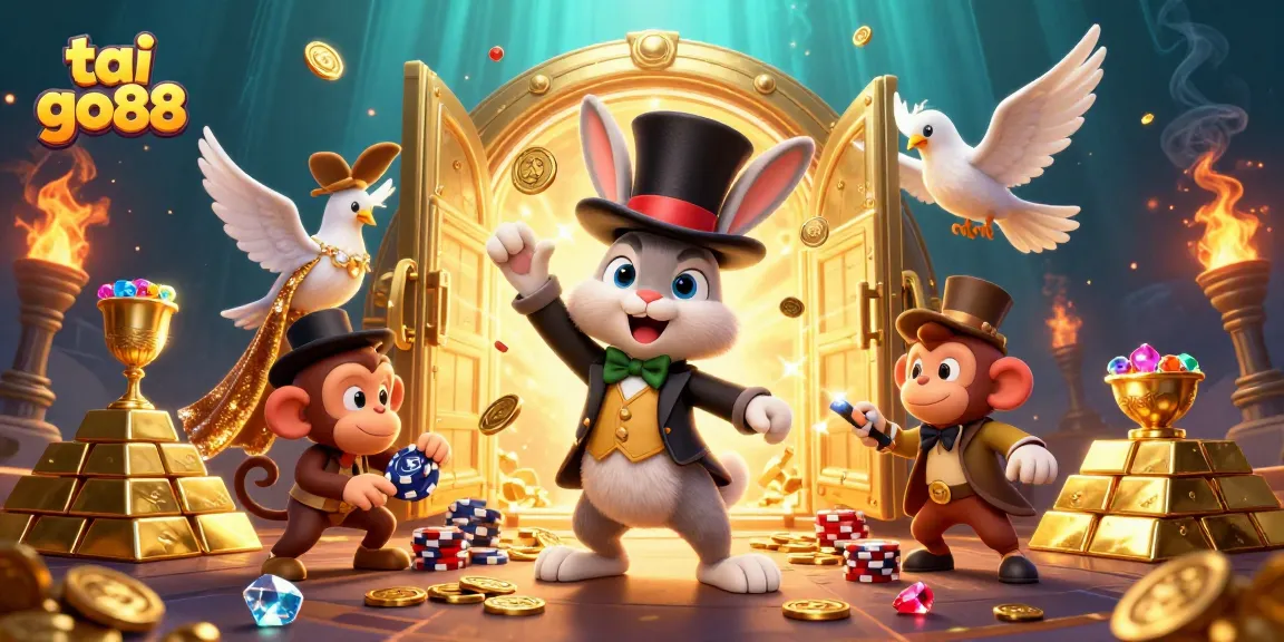 Experience the thrilling action of tai go88 with a magician rabbit and sparkling treasure.
