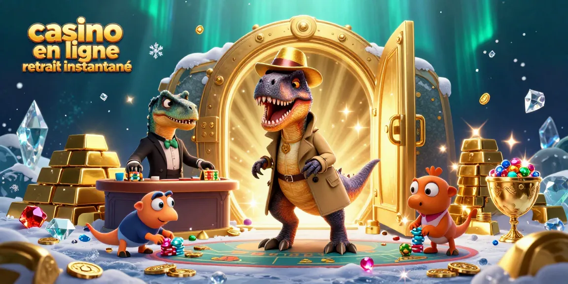 Jouer au casino en ligne retrait instantané avec des personnages de dinosaures autour d'une table de blackjack.