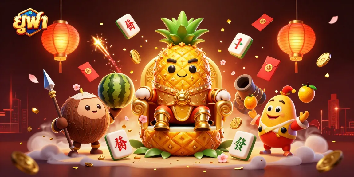 Experience the thrill of ยูฟ่า with vibrant casino adventures featuring a golden pineapple king and festive game elements.