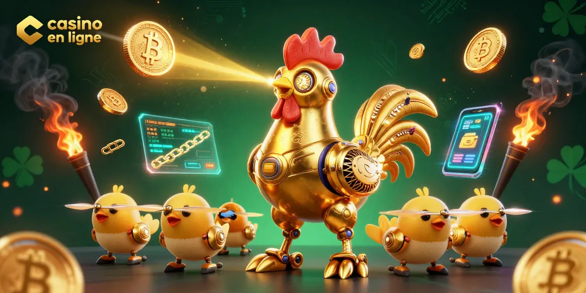 Gagnez avec des stratégies de casino en ligne fiables au milieu de robots dorés et de crypto-monnaies scintillantes.