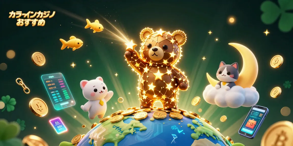 オンラインカジノ おすすめを受け取り、特大の金貨を集める星座のクマと仲間たちのダイナミックなシーン