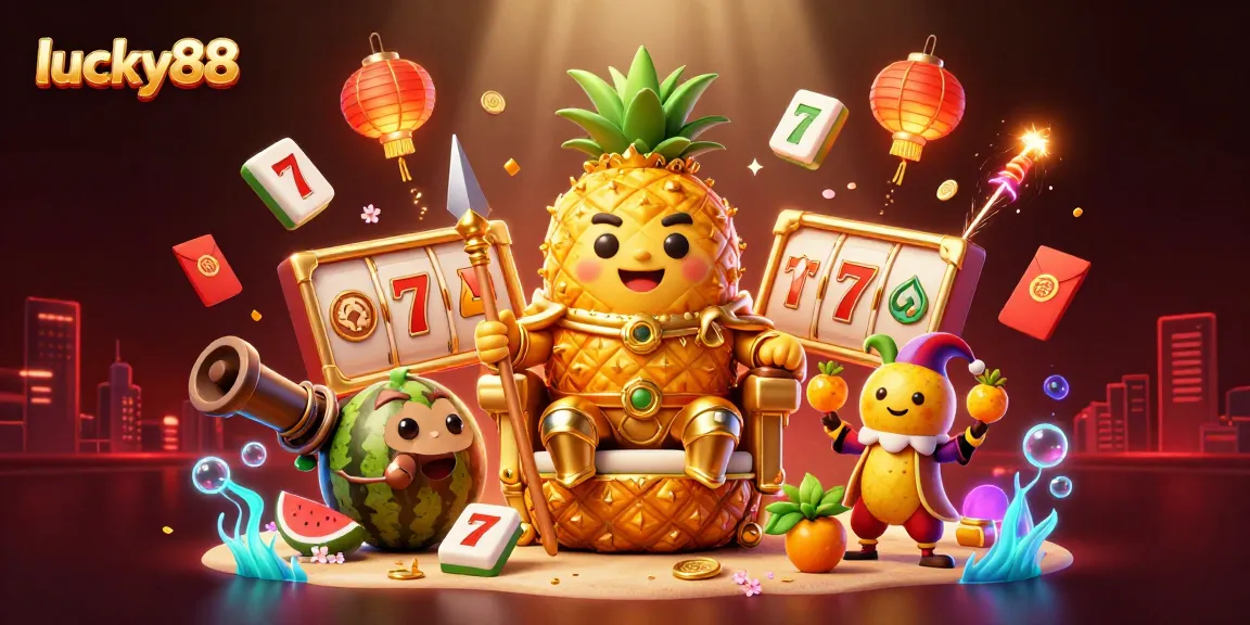 Play exciting games with lucky88 as the golden pineapple king reigns with gaming riches.