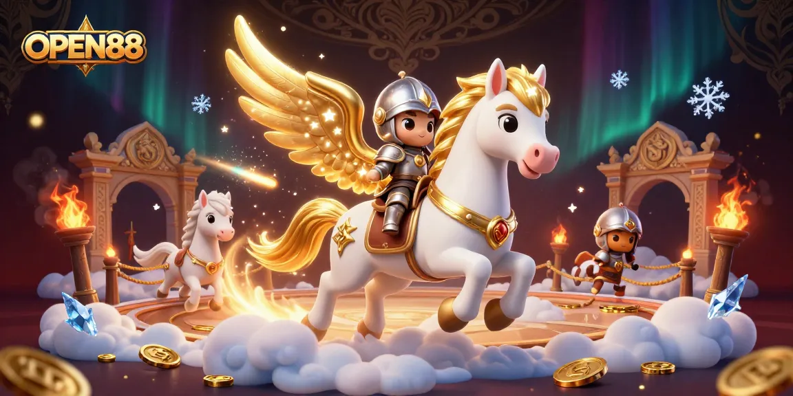 Experience thrilling gaming at OPEN88 with enchanting characters in a vibrant casino world.