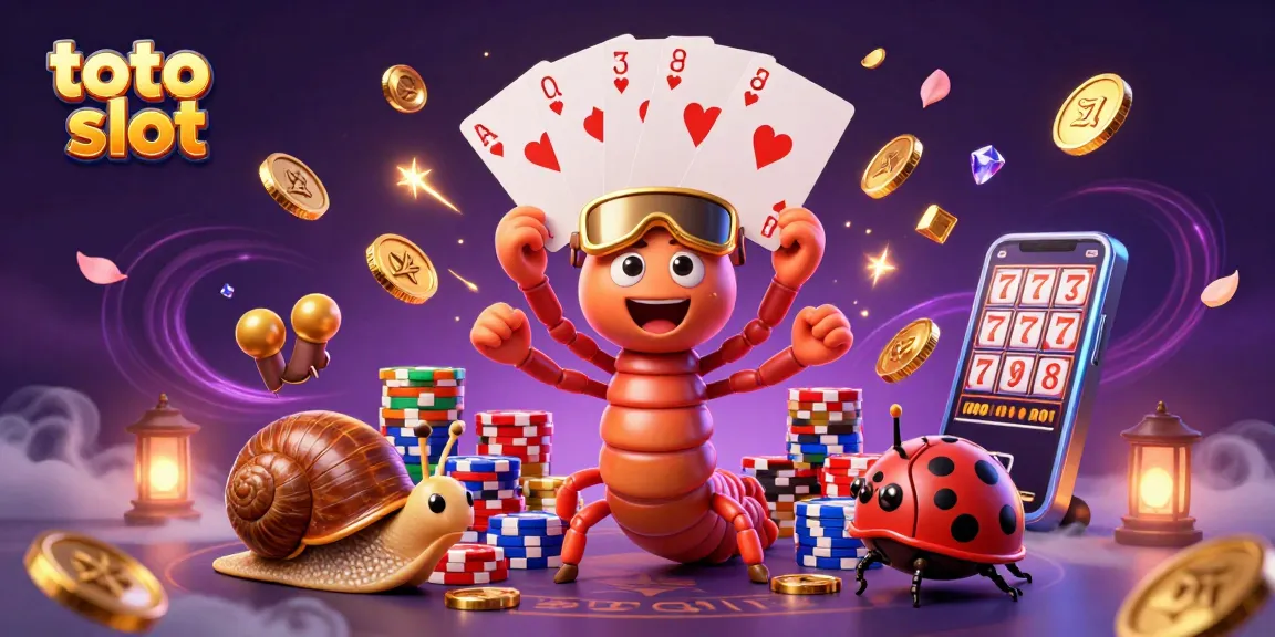 Engage with toto slot features as a millipede dealer showcases cards with vibrant gems and coins.