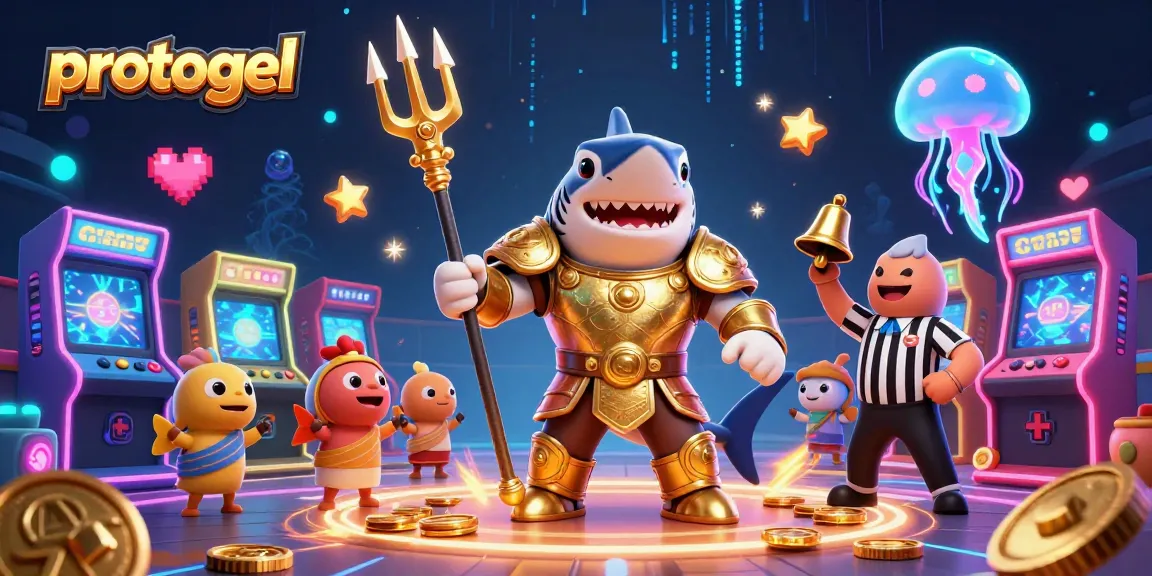 Join the excitement with protogel's lively underwater casino battle, showcasing vibrant gaming elements and thrilling action.