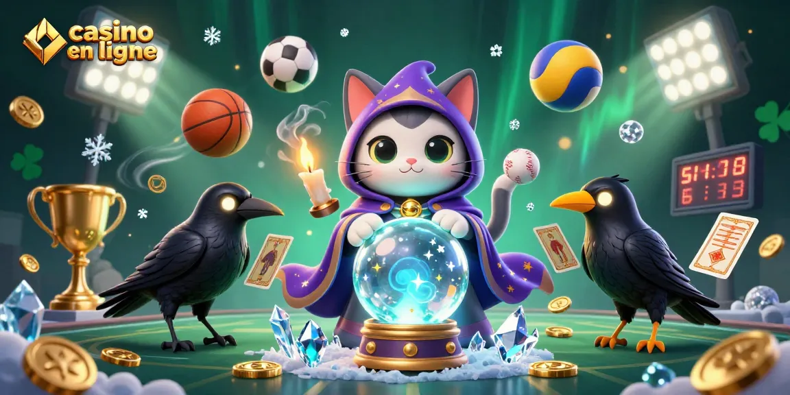 Jouer au casino en ligne avec une illustration mystique et des éléments d'argent, de tricherie, de jeu.